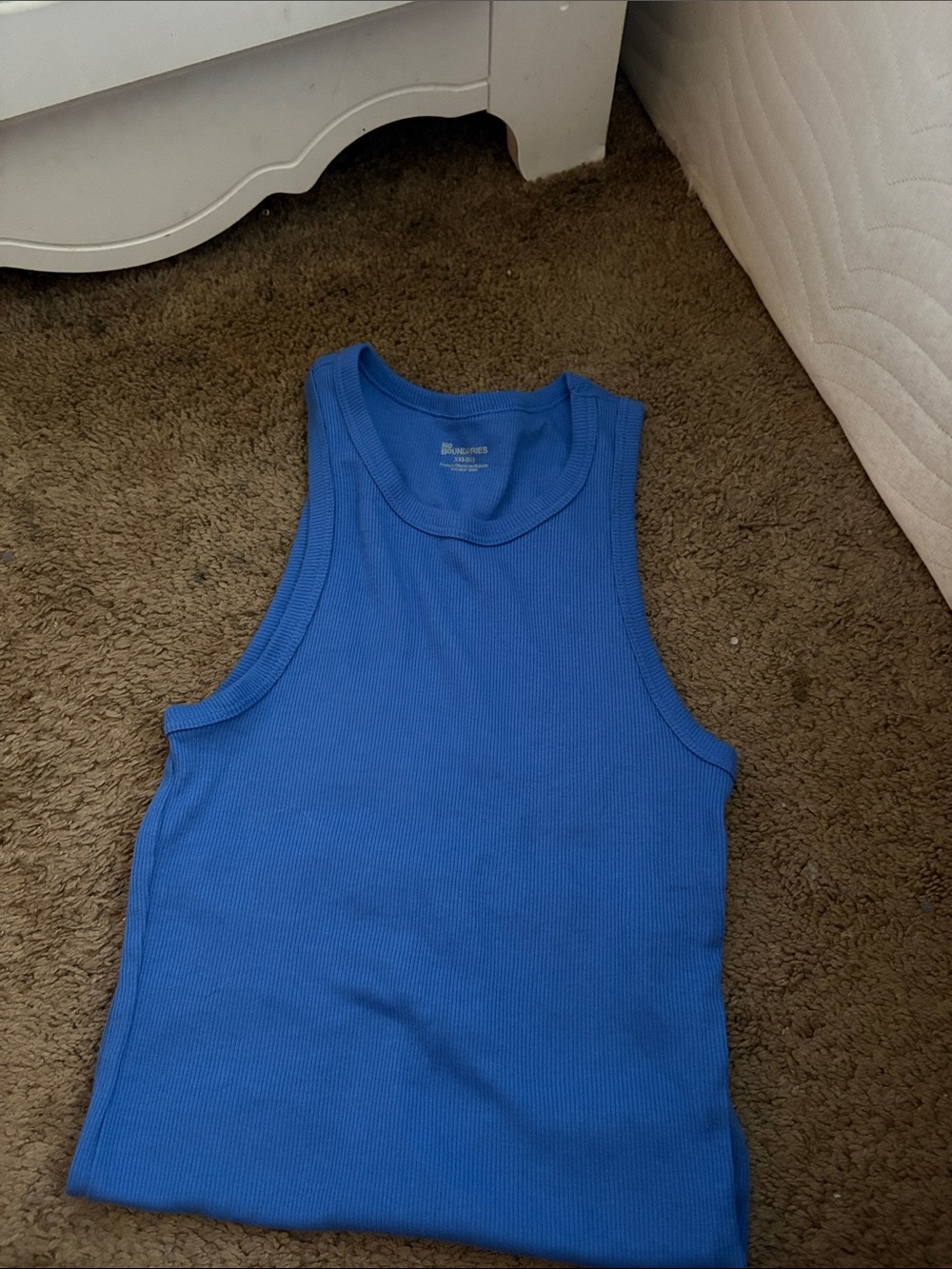 No Boundaries Royal Blue Ribbed Tank Top